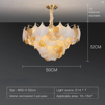 Suspension décorative moderne en verre motif ginkgo — LZ4P9XQ7