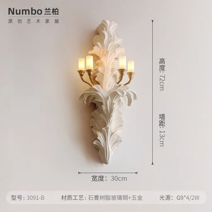 Applique murale vintage en plâtre avec relief et éclairage LED intégré — LZ4T9XQ