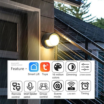 Applique murale LED extérieure intelligente à double abat-jour acrylique — LZ4T9XQ
