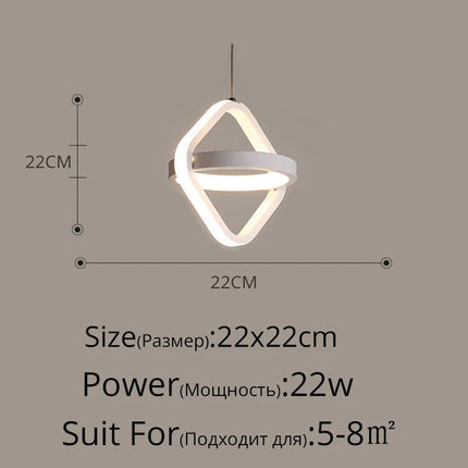 suspension led moderne pour éclairage intérieur design élégant