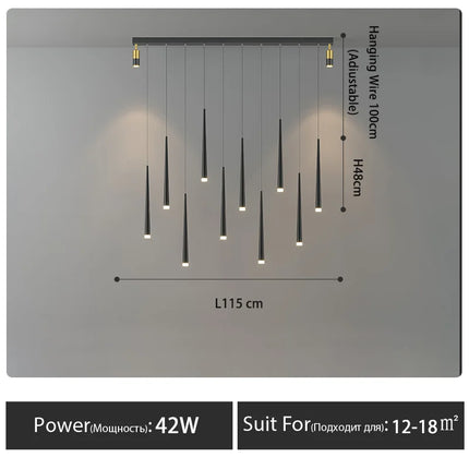 lustre moderne lumineux à économie d'énergie pour une ambiance chaleureuse