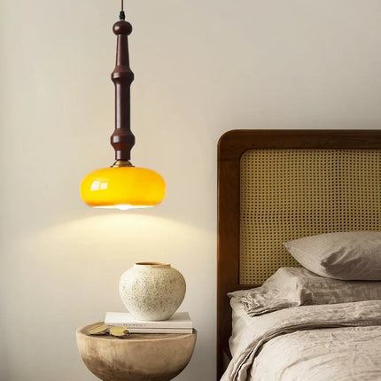 Suspension en bois d’hévéa et verre pour intérieur moderne — LZ4X9Q2