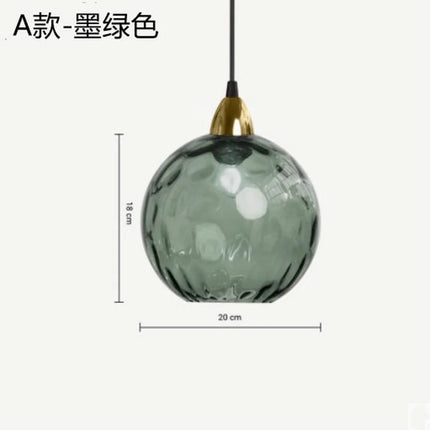 Lustre boule de verre coloré nordique lampes suspendues moderne Grain d'eau Restaurant cuisine luminaire suspendu chambre lampe de chevet