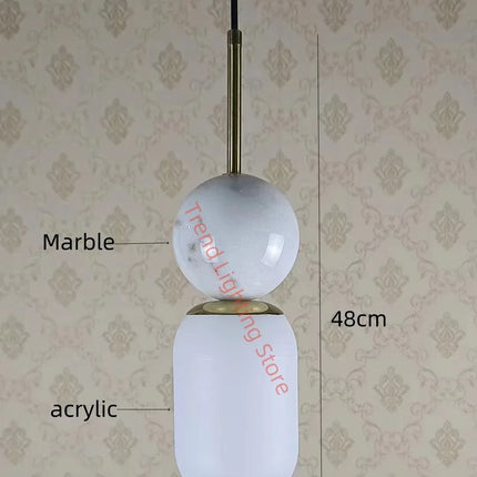 Suspension LED en acrylique et marbre naturel — LZ4X9P