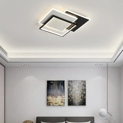 Lustre moderne dimmable rectangulaire décoratif pour intérieur — LZ4X9P2