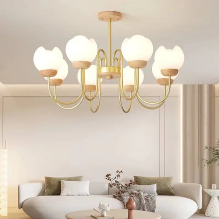 Lustre suspension nordique en bois massif pour intérieur élégant — LZ4T9X