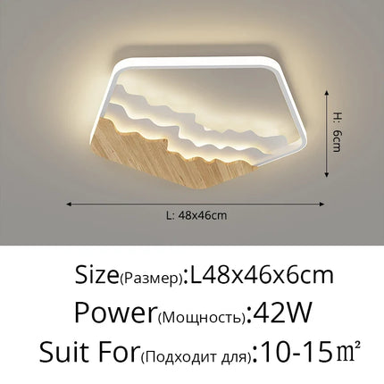 Plafonnier moderne minimaliste style bois pour intérieur — LZ4X9T