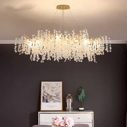Lustre en cristal doré style européen pour décoration intérieure élégante — LZ4M9Q2
