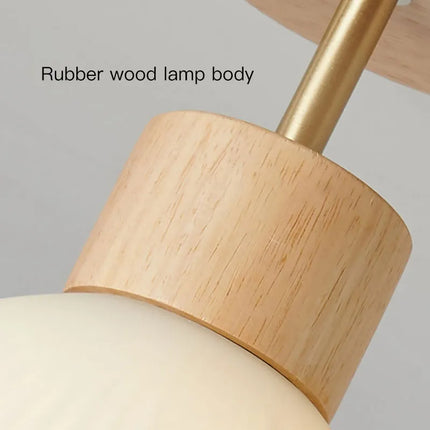 Plafonnier LED en bois et verre pour couloir et balcon style nordique — LZ4X9P2