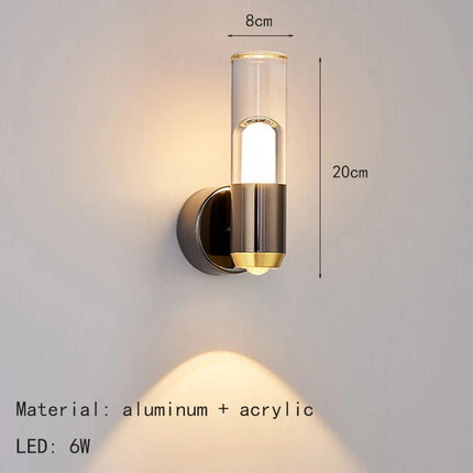 Applique murale mini en acrylique transparent style luminaire — LZ4X9T2