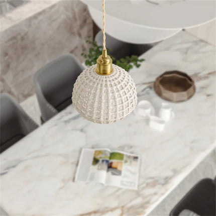 Suspension LED en laiton et céramique style nordique rétro — LZ4Q9T1