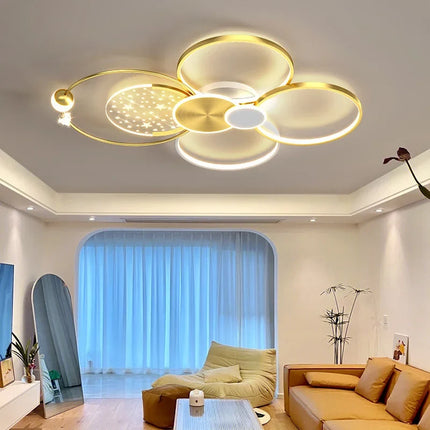 Plafonnier LED doré au design nordique créatif pour intérieur — LZ4X9M