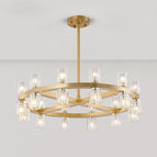 Diamètre 100 cm / Cadre argenté / Lumière chaude