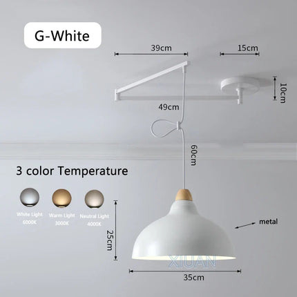 Suspension LED moderne à bras oscillant mobile — LZ4X7Q9
