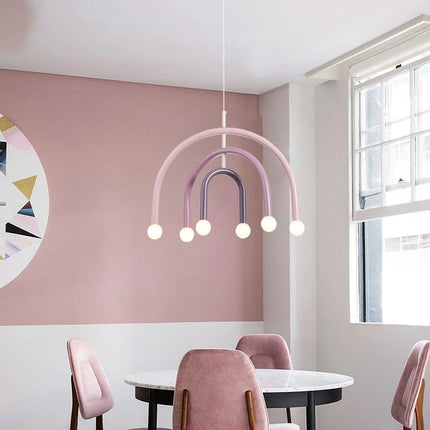 Lustre suspension réglable en fil métallique arc-en-ciel art déco — LZ4P9XQ