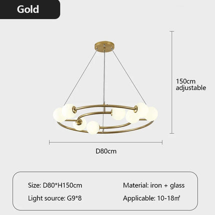 Lustre suspension minimaliste anneau rond design postmoderne — LZ4X9Q2