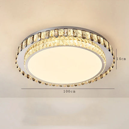 Plafonnier LED rond en cristal design moderne — LZ7D9Q