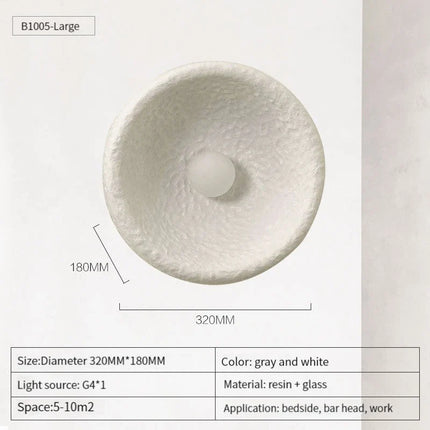Applique murale LED vintage en résine et verre Wabi Sabi — LZ4X9T2
