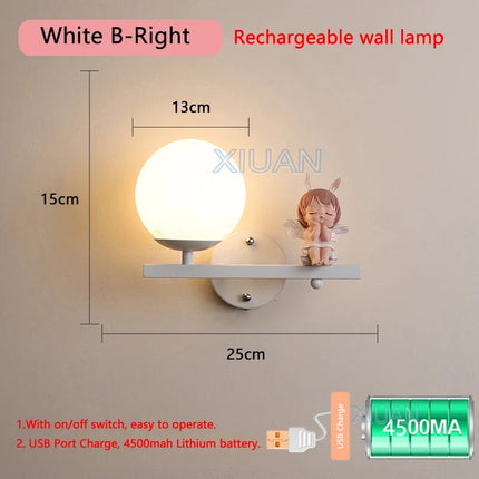 Applique murale rechargeable en résine décorative pour chambre d’enfant — LZ4X9T1