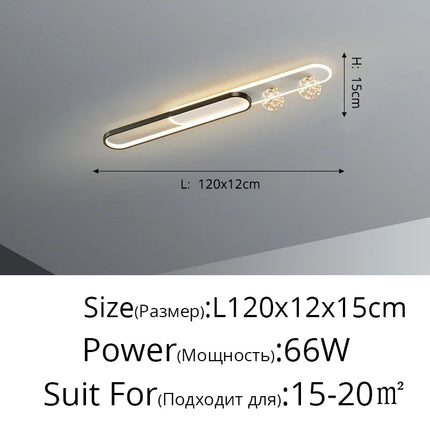Lustre moderne créatif à bande longue encastrée étoilée — LZ4X9P2