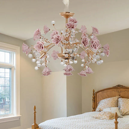 Lustre LED intérieur en cristal, céramique et porcelaine — LZ4X9J