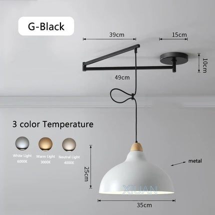 Suspension LED nordique en bois massif pour restaurant — LZ4X9T