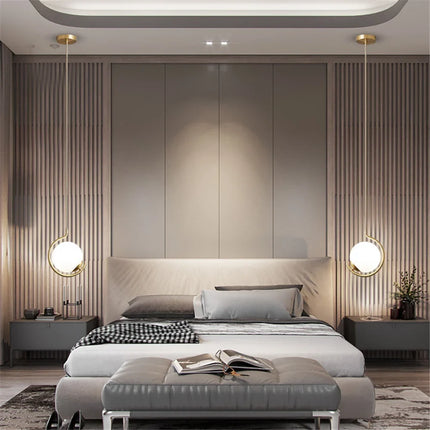 Suspension nordique en métal et verre avec boule LED décorative — LZ4X9P2