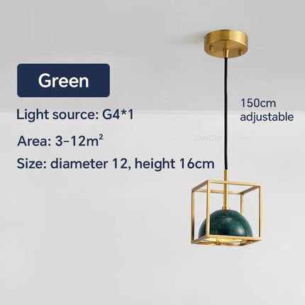 Suspension nordique en marbre et cuivre au design moderne — LZ4X9T