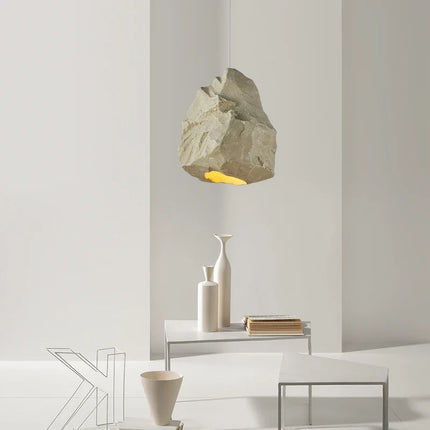 Lustre suspension nordique fait main effet pierre style wabi sabi — LZ4X9M