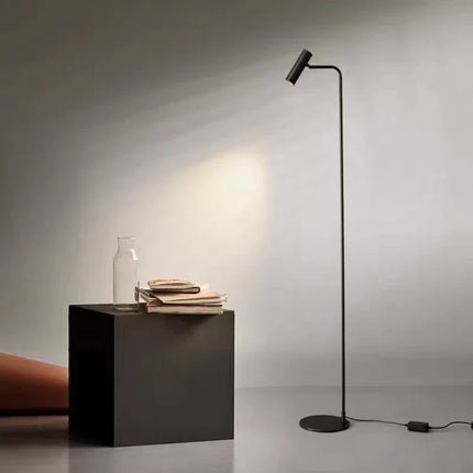Lampadaire minimaliste en cuivre avec lumière rotative moderne — LZ4P9XQ