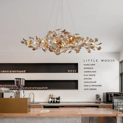 Lustre nordique Artpad avec feuilles en acrylique pour intérieur — LZ4X9M