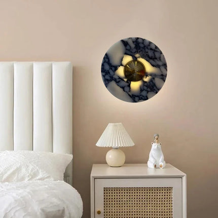 Applique murale art déco en pierre et métal doré — LZ4G7Q2