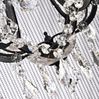 Cristal gris fumé / D43xH56cm 4 Lumières / Chandelier blanc | Blanc froid