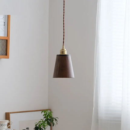 Suspension LED moderne avec abat-jour en bois pour décoration intérieure — LZ4X9P
