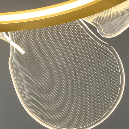 lustre en acrylique avec anneau doré à intensité variable  livraison directe