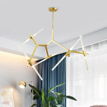 Suspension lustre moderne tube LED en verre pour décoration — LZ4X9P2