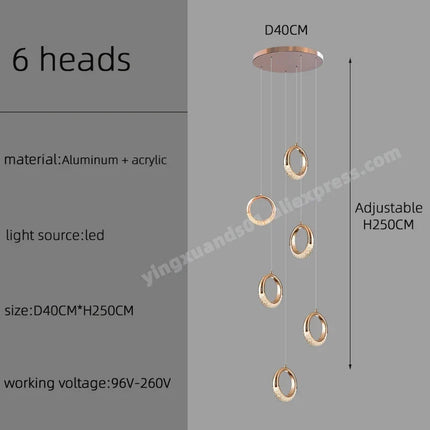 lustre à led design moderne pour éclairage suspendu élégant