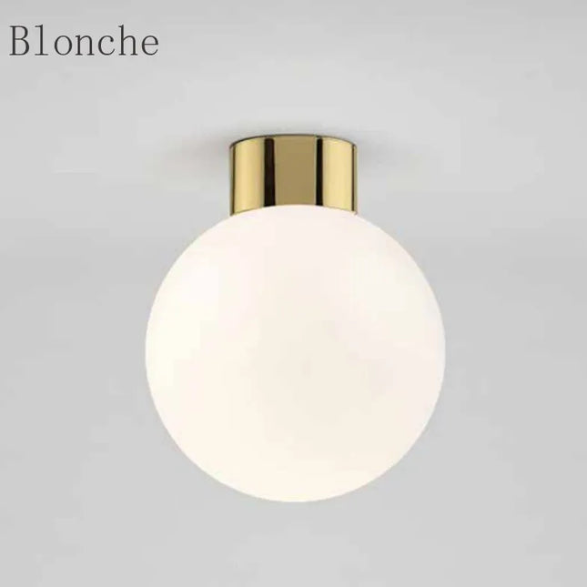 Plafonnier Led rond en forme de boule de verre