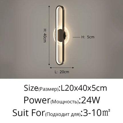 Applique murale ovale en aluminium pour escalier minimaliste — LZ4XJ9
