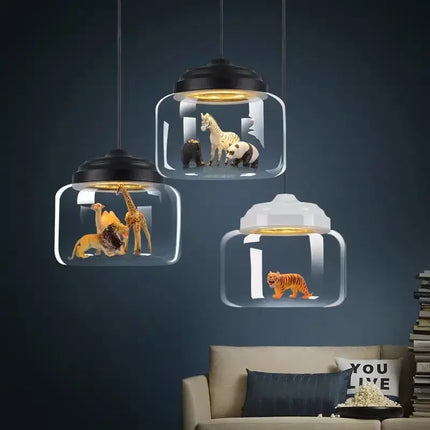 Suspension en verre à motifs animaux style dessin animé pour intérieur — LZ4X9B
