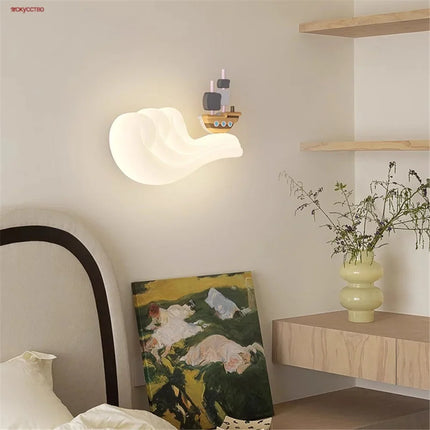 Applique murale LED baleine et voilier avec couleurs changeantes pour enfants — LZ4X9M