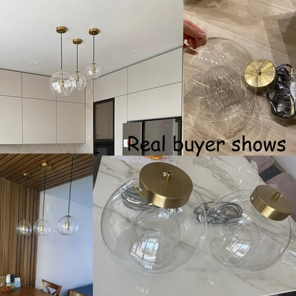 Lustre suspension LED en verre style nordique pour bureau et restaurant — LZ4X9T2