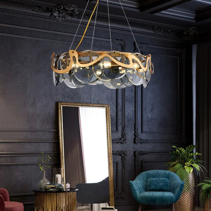 Lustre LED de luxe en verre élégant pour décoration intérieure — LZ7D9X