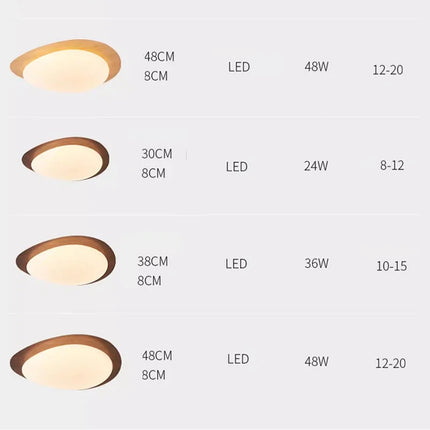 Plafonnier LED nordique en bois noyer et acrylique avec galets — LZ4X9P2