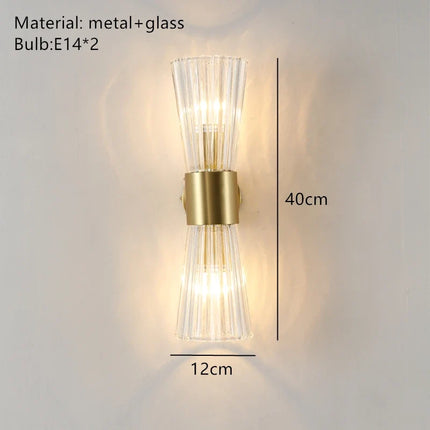 Applique murale en acier inoxydable avec verre transparent moderne — LZ4X9Q2
