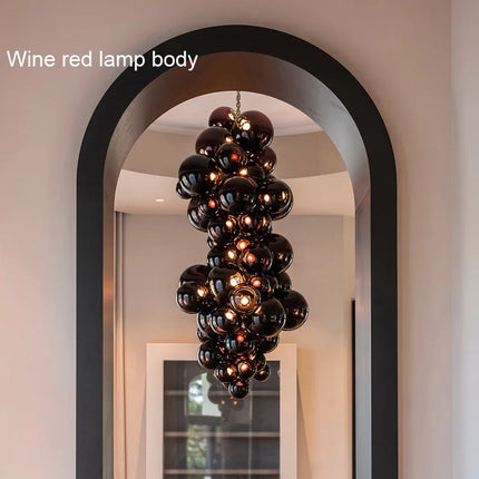 Suspension en verre design italien motif raisin lumineux — LZ4D7Q9