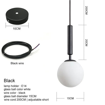 Suspension moderne avec globe en verre doré — LZ4X9T2