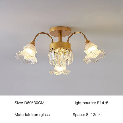 Lustre rétro en cristal pour décoration intérieure élégante — LZ4P9XJ2