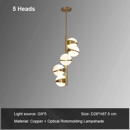 Plafonnier nordique en cuivre design moléculaire à haricots — LZ4X9P2