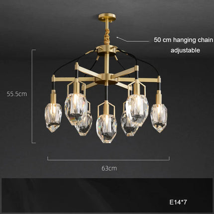 Lustre moderne en cristal avec abat-jour fantaisie — LZ4X9QJ
